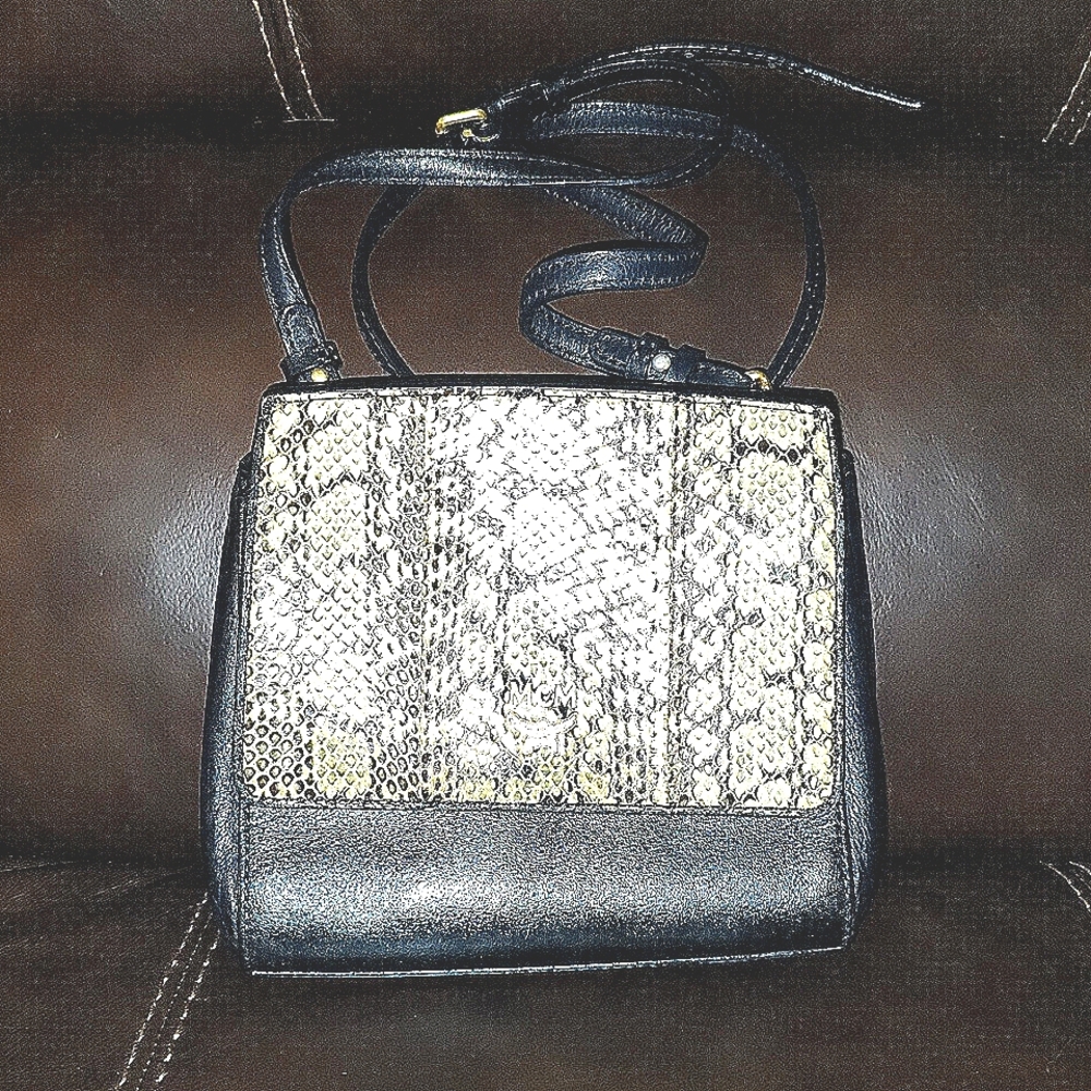 Auth MCM Snakeskin crossbody